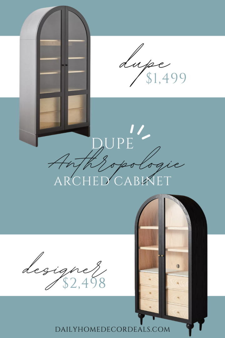 Anthropologie Arched Cabinet Dupe (Black Fern Storage Cabinet ...
