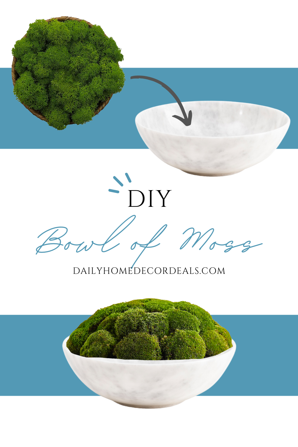 DIY RH INSPIRED MOSS BOWL  Moss decor, Moss centerpieces, Moss