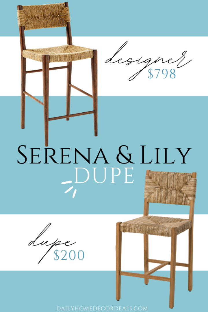 Serena lily portside counter stools dupe interior design for beginners