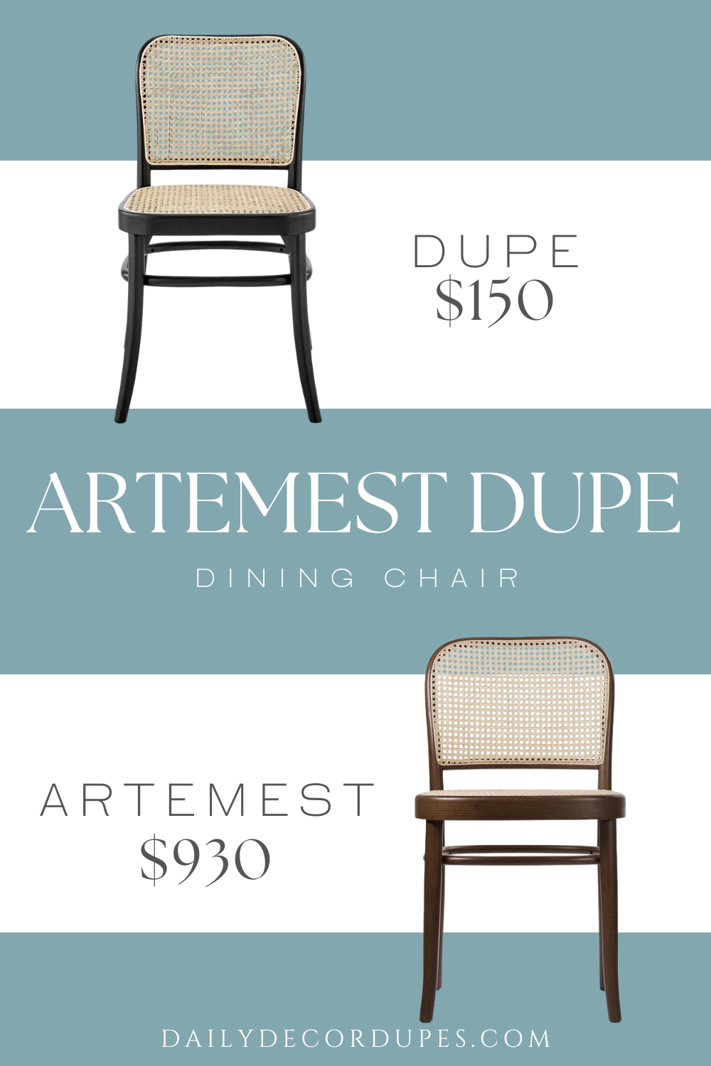 Artemest Gebrüder Thonet Vienna GmbH (GTV) Dining Chair Dupe. Wiener GTV Design. Woven rattan cane backrest and seat. Made from wood. Dining side chair set. Weight Capacity: 330 lbs.