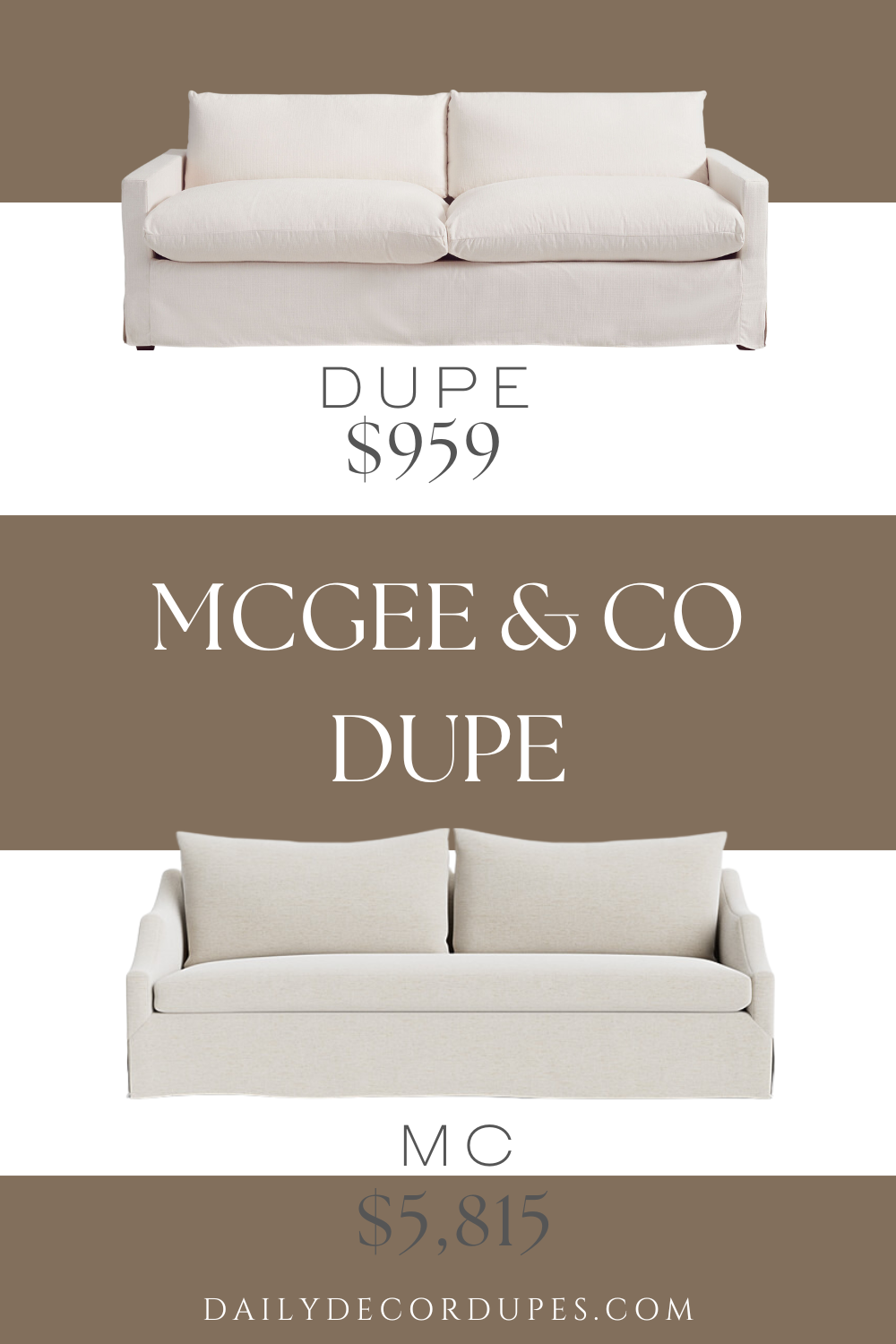 Mcgee & Co Everleigh Slipcover Sofa Dupe - Interior Design for Beginners