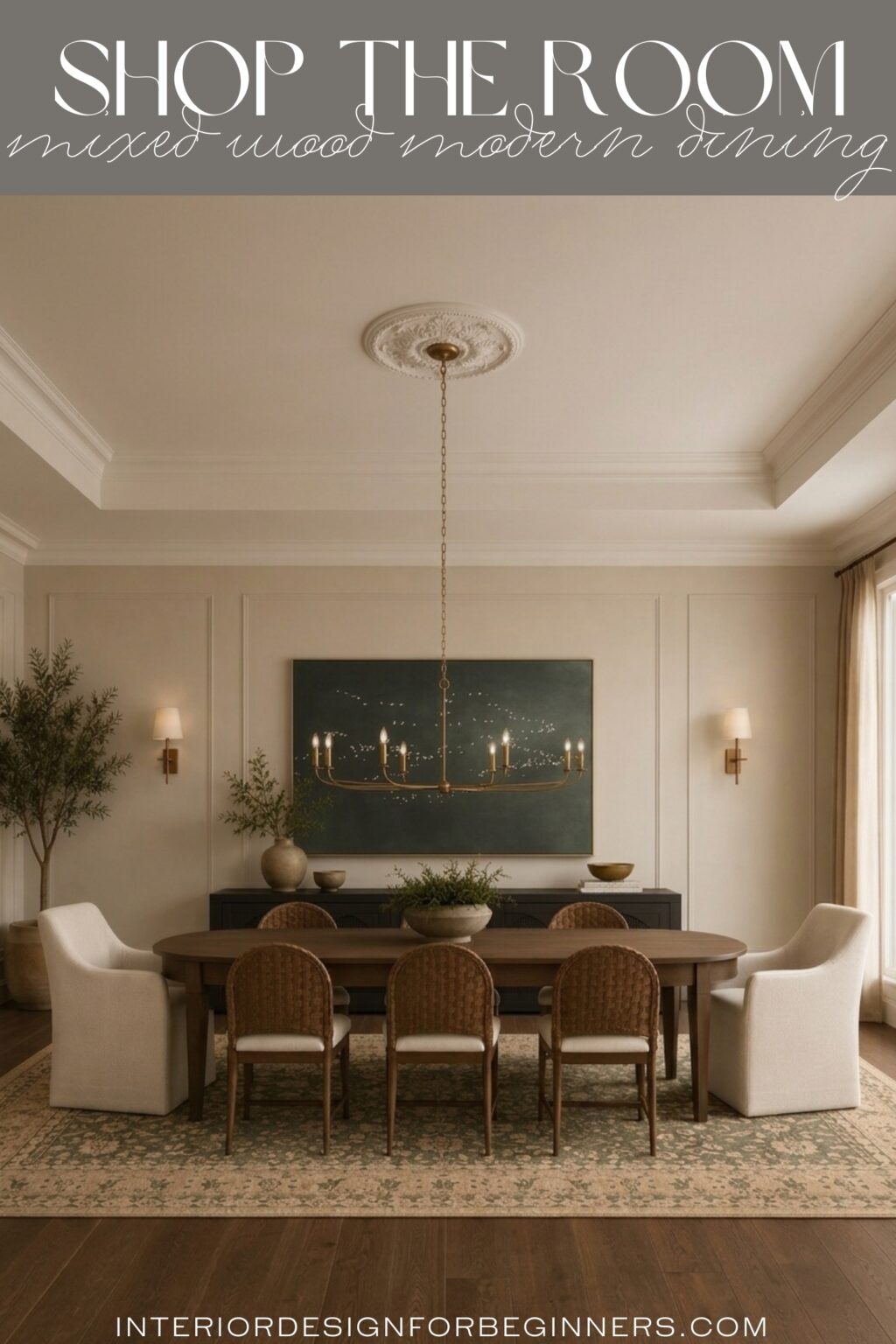 Shop the Room Mixed Woods Organic Modern Dining Room