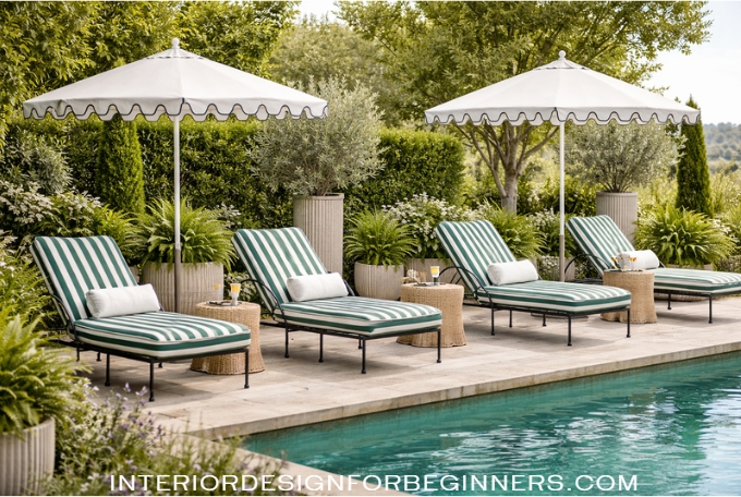 elegant pool patio poolside